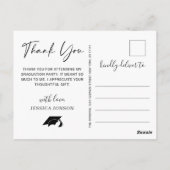 Carte Postale PHOTO Moderne simple élégant Merci de graduation (Dos)