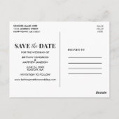 Carte Postale Photo Moderne tendance violet Enregistrer la date (Dos)