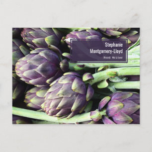 Carte Postale Photo moderne violet & Artichot vert