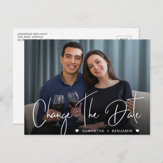 Carte Postale Photo Modifier Le Faire-part Mariage Date (Devant / Derrière)