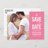 CARTE POSTALE PHOTO NAUTIQUE ROSE POUR ANNONCER LA (Devant / Derrière)