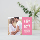 CARTE POSTALE PHOTO NAUTIQUE ROSE POUR ANNONCER LA (Debout devant)