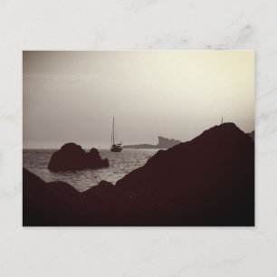 Carte Postale Photo noir et blanc nautique - bateau Seascape