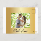 Carte Postale Photo Noir Et Or Moderne Enregistrer La Date Invit (Dos)