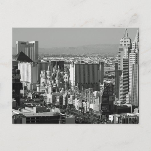 Carte Postale Photo noire et blanche de Las Vegas (Devant)