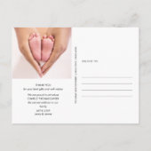 Carte Postale Photo Or moderne Merci de naissance bébé (Dos)