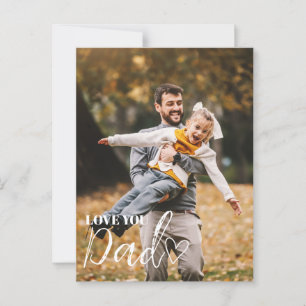 Carte Postale Photo personnalisé Je t'aime Papa
