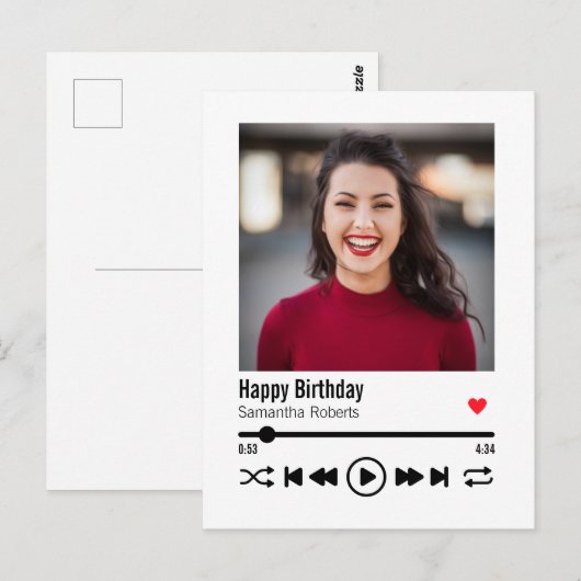 Carte Postale Photo personnalisé tendance Joyeux Anniversaire (Devant / Derrière)