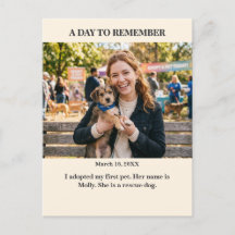 Carte postale photo personnalisée A Day to Remembe