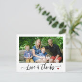 Carte Postale Photo personnalisée amour et script merci (Debout devant)