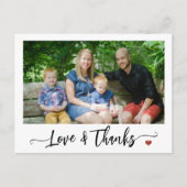 Carte Postale Photo personnalisée amour et script merci (Devant)