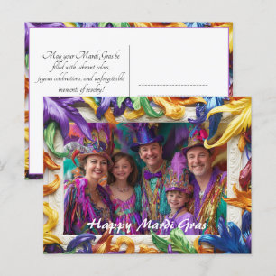 Carte Postale Photo personnalisée 💚 💜 💛 Carnaval Elégance
