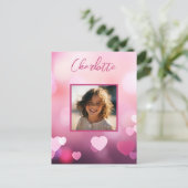 Carte Postale Photo personnalisée de la Saint Valentin et nom pe (Debout devant)