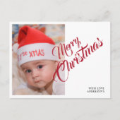 Carte postale photo personnalisée de Noël (Devant)