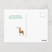 Carte Postale Photo personnalisée de Noël Bow & Deer (Dos)