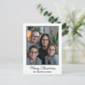 Carte Postale Photo personnalisée de Noël familial moderne (Debout devant)