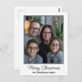 Carte Postale Photo personnalisée de Noël familial moderne (Devant / Derrière)