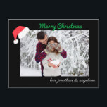 Carte Postale Photo personnalisée de Santa Hat & Deer<br><div class="desc">Envoyez un peu de joie de vacances avec cette carte postale.</div>