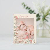 Carte Postale Photo personnalisée Fille Faire-part de naissance (Debout devant)