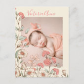 Carte Postale Photo personnalisée Fille Faire-part de naissance (Devant)