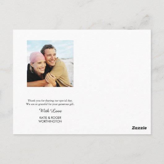 Carte Postale Photo personnalisée Gold Confetti Script Merci (Dos)