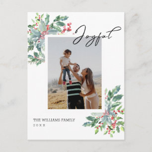 Carte Postale Photo personnalisée Joyeuse Lettrée Main Noël