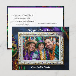 Carte Postale Photo personnalisée 💚 💜 💛 Mardi Gras Magie