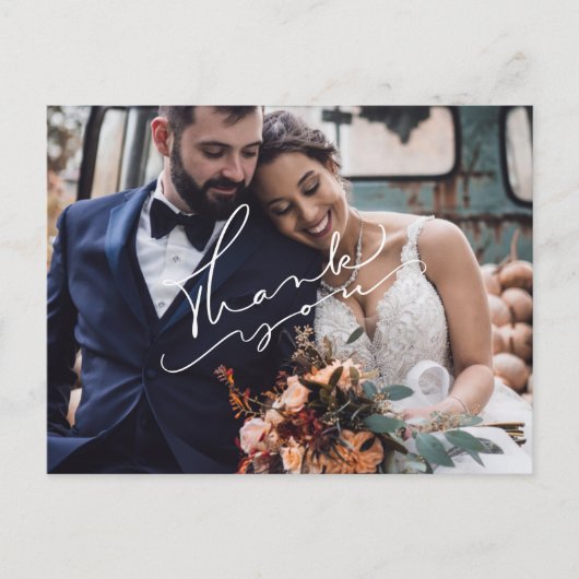 Carte postale photo personnalisée Merci moderne (Devant)