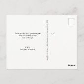 Carte Postale Photo personnalisée pour la fête du premier annive (Dos)