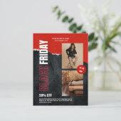 Carte Postale Photo personnalisée Rouge Black Vendredi Promo pro (Debout devant)