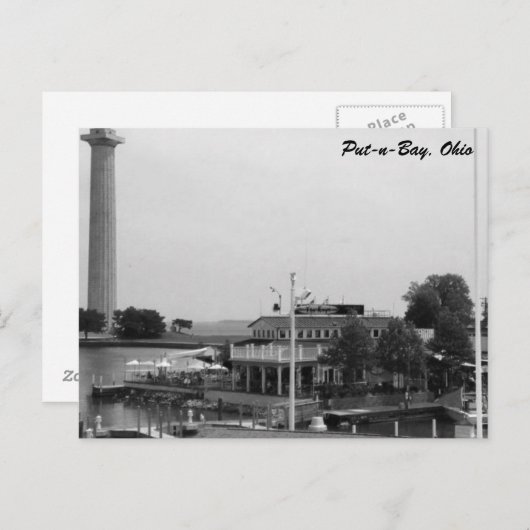 Carte postale photo Put-n-Bay Perry Monument (Devant / Derrière)