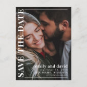 Carte Postale Photo QR Code Enregistrer la date Moderne Minimali (Devant)