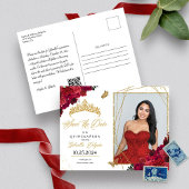 Carte postale photo Quinceañera Roses Rouges & Dia