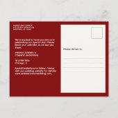 Carte Postale Photo raffinée Enregistrer la date Ruby Red Postca (Dos)