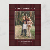 Carte Postale Photo Retro Noël Plaid Grey Holiday (Devant)