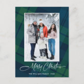 Carte Postale Photo Retro Noël Plaid Grey Holiday (Devant)