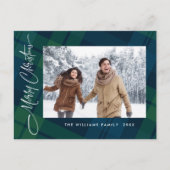 Carte Postale Photo Retro Noël Plaid Grey Holiday (Devant)