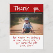 Carte Postale Photo robot rouge moderne Merci d'anniversaire (Devant)