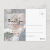 Carte Postale Photo Rustic Wood Floral Mariage Merci (Dos)