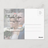 Carte Postale Photo Rustic Wood Floral Mariage Moderne Merci (Dos)