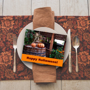 Carte Postale Photo rustique citrouille orange
