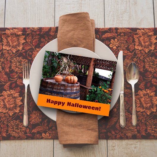Carte Postale Photo rustique citrouille orange