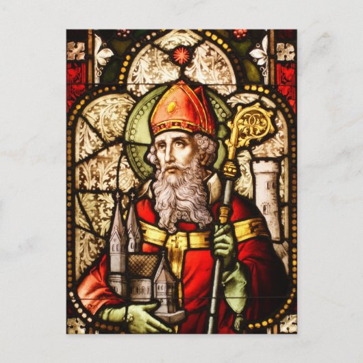 Carte Postale Photo Saint Patrick sur verre tendu (Devant)