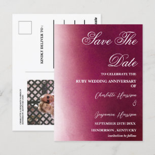 Carte Postale Photo Save the Date 40e Anniversaire de Mariage Ru