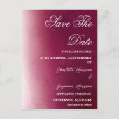 Carte Postale Photo Save the Date 40th Ruby Mariage Anniversaire (Devant)