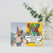 Carte Postale Photo Save the Date Fun Retro Bande Dessinée Pop A (Debout devant)