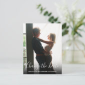 Carte Postale Photo Script Mariage Changer la Date Reportée (Debout devant)