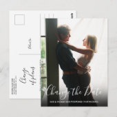 Carte Postale Photo Script Mariage Changer la Date Reportée (Devant / Derrière)