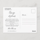 Carte Postale Photo Script Mariage Changer la Date Reportée (Dos)