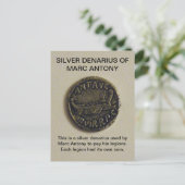 Carte postale photo Silver Denarius de MARC ANTONY (Debout devant)